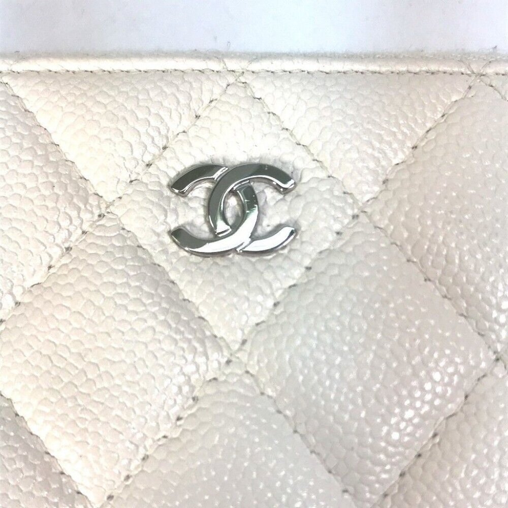 CHANEL A50097 Matelasse CC CC Mark Zip Around Quilted Wallet Long Wallet White - Picture 10 of 16
